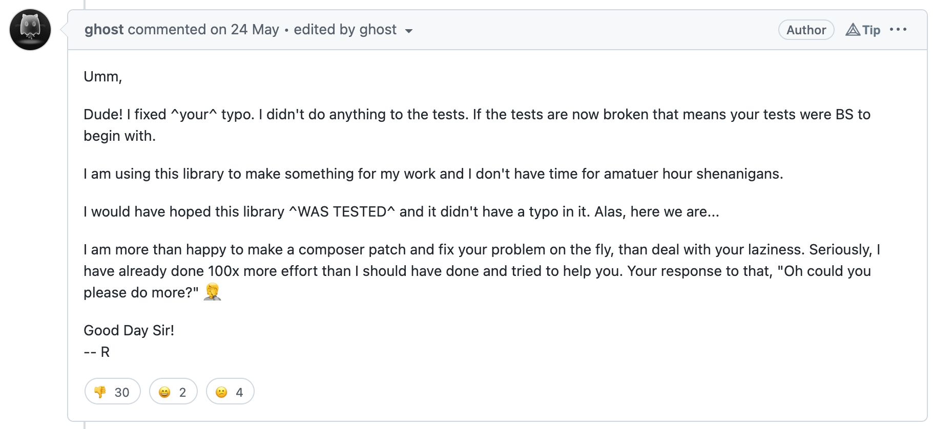 screen shot of this message https://github.com/GitLabPHP/Client/pull/646#issuecomment-846893934